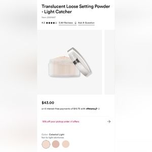 Laura Mercuer Translucent Loose Setting Powder and Powder Puff